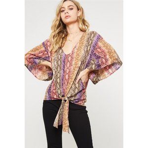 Promesa Snake Skin Kimono Blouse